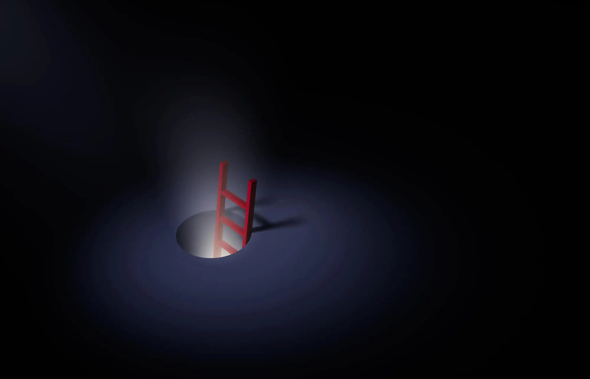 Ladder down a hole illustration